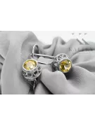 Ohrringe Vintage Handwerk Gelber Peridot Sterling Silber 925 vec117s